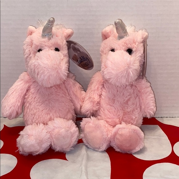 NEW! 2- Cuddly Friends Pink Unicorn Stuffed Animal - Picture 4 of 9